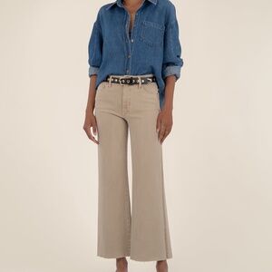 Kut from the Kloth Meg High Rise Wide Leg Size 22 / Biscuit
